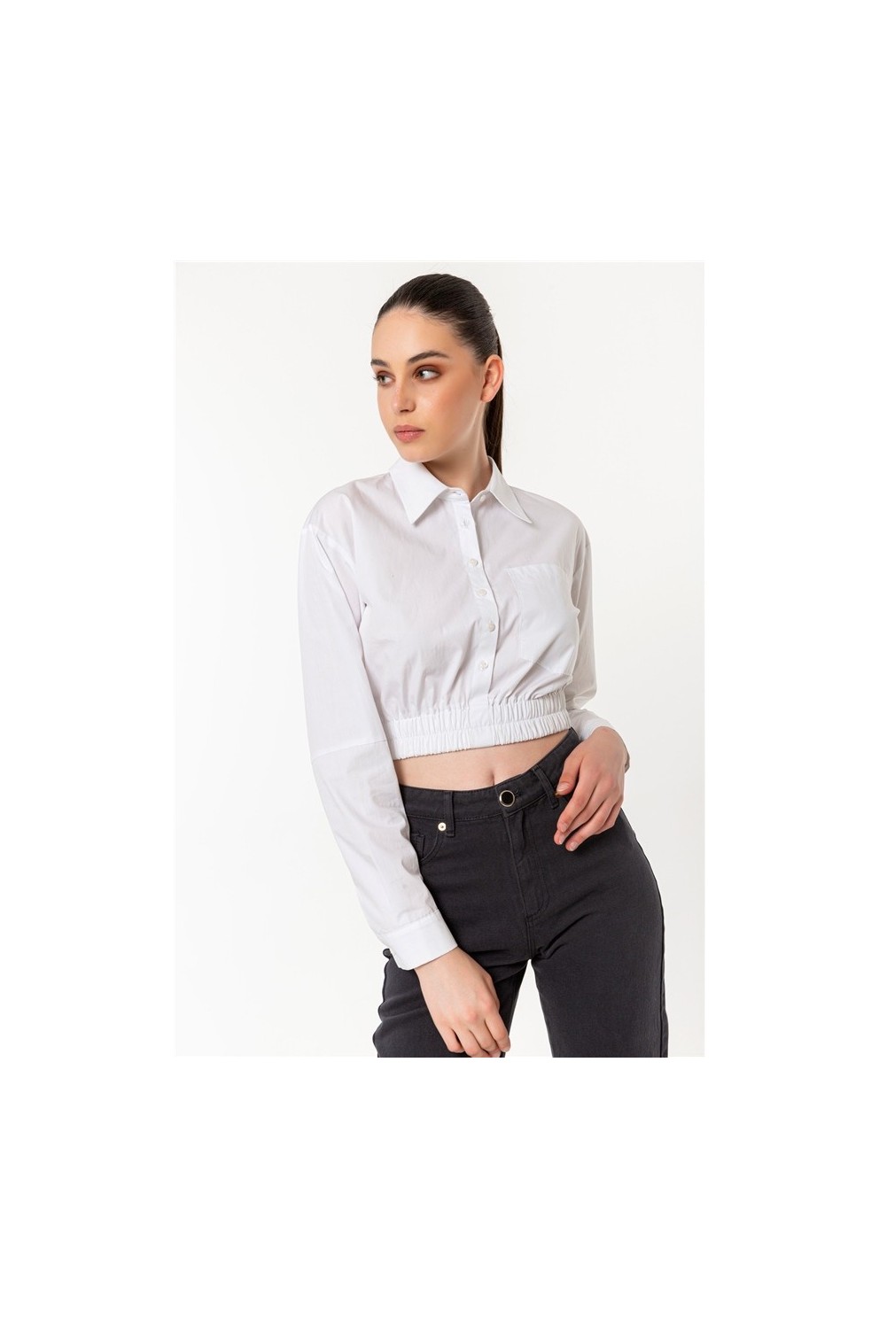 Preppy Crop Shirt - Women Shirt